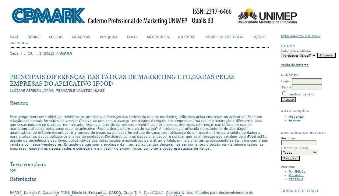 Artigo de aluna e professora da Faculdade IENH é publicado na Revista CPMARK