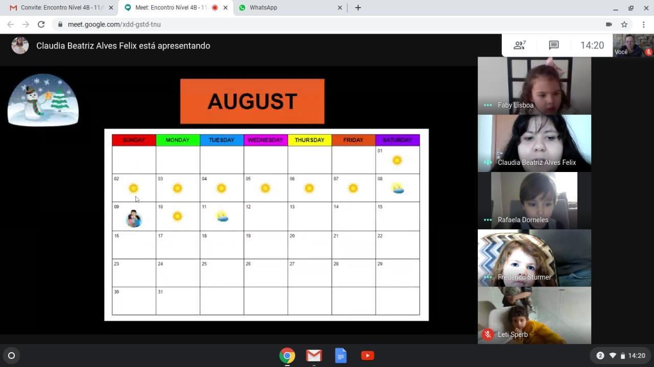 Crianças do Currículo Bilíngue participam de momentos de Circle Time on-line  Crianças do Currículo Bilíngue participam de momentos de Circle Time on-line