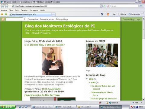 Monitores Ecológicos do Pindorama criam Blog