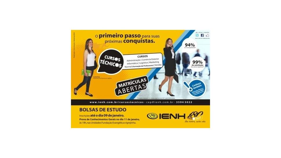 Bolsas de Estudo para Cursos Técnicos da IENH Bolsas de Estudo para Cursos Técnicos da IENH