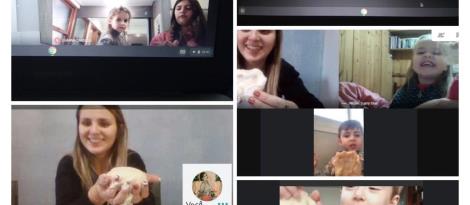 Crianças produzem massinha de modelar para estudar sobre as corujas Crianças produzem massinha de modelar para estudar sobre as corujas