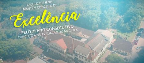 Faculdade IENH mantém conceito 4 na avaliação do MEC pelo sétimo ano consecutivo