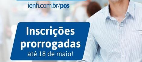 Inscrições prorrogadas para as Pós-Graduações da Faculdade IENH 