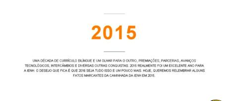 Os fatos marcantes da IENH em 2015