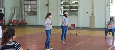 Professores participam de momento de acolhimento para retorno das atividades presenciais Professores participam de momento de acolhimento para retorno das atividades presenciais